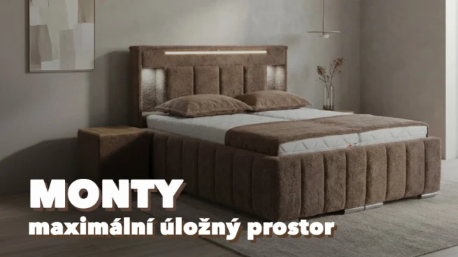 Chytrá postel s LED a USB - Monty