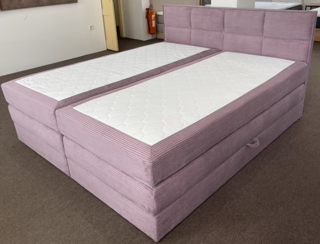 Postel boxspring Samara 180x200 s úložným prostorem - fialovorůžová