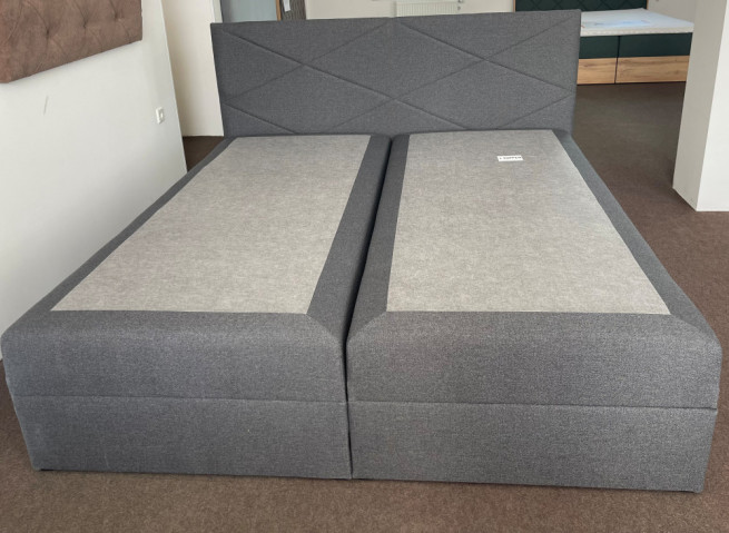 Postel boxspring Riviera 180x200 cm - tmavě šedá