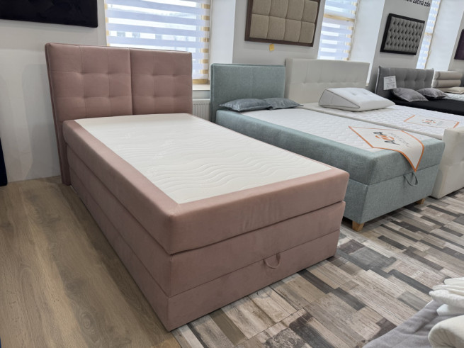 Boxspring postel 120x200 cm růžová