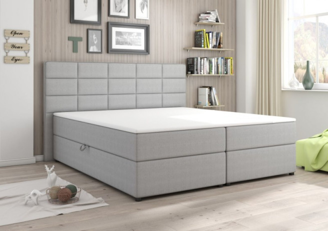 Postel boxspring Burgas 160x200 světle šedá