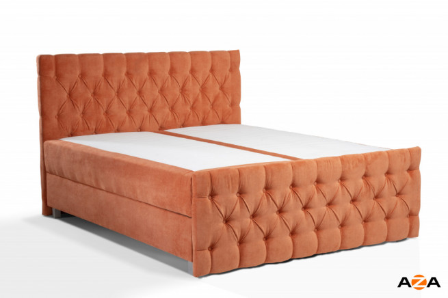 Postel boxspring Colorado 180x200 s úložným prostorem - broskvová