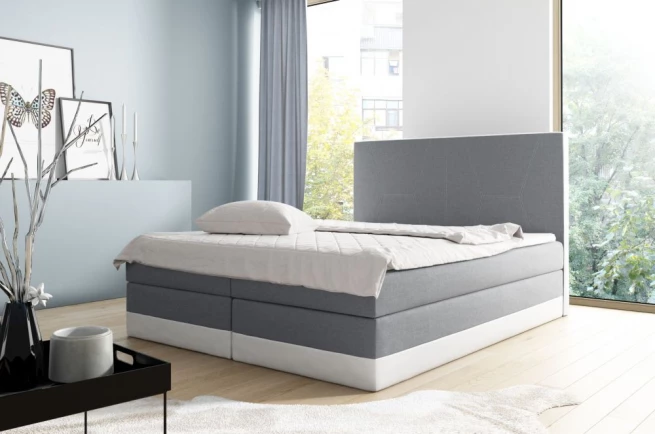 Evita Inari 81 + Soft 17 - šedomodrá tkanina + bílá ekokůže
