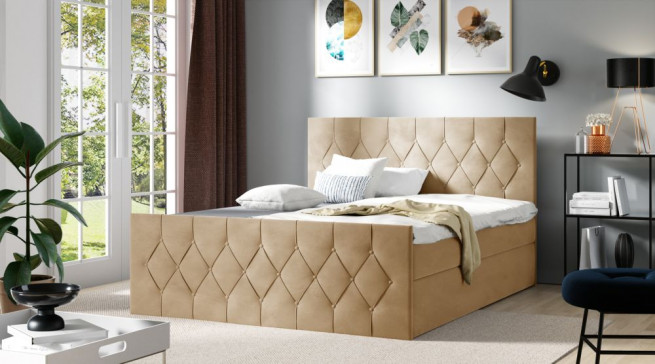 Postel boxspring Aura Lux 140x200 cm - výběr barev