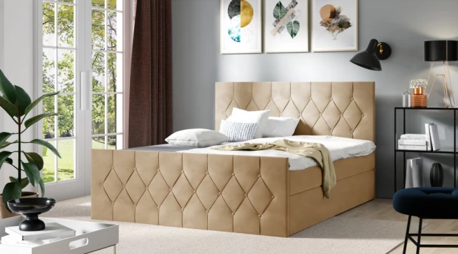 Postel boxspring Aura Lux 140x200 cm - výběr barev