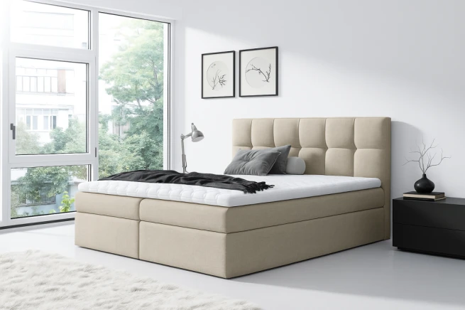 Boxspring postel Borneo 200x200 cm - bílá káva