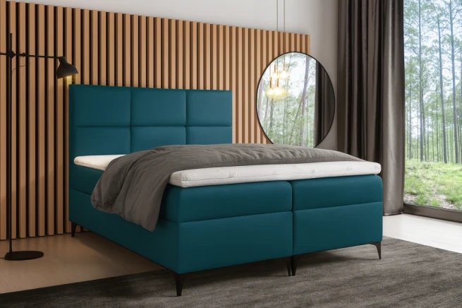 Postel boxspring Fancy 160x200 cm - petrolejová