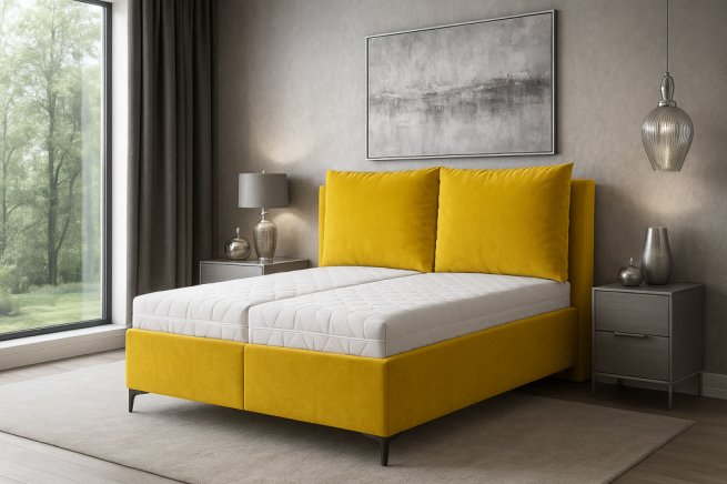 Čalouněné postele s polohovacím roštem Island