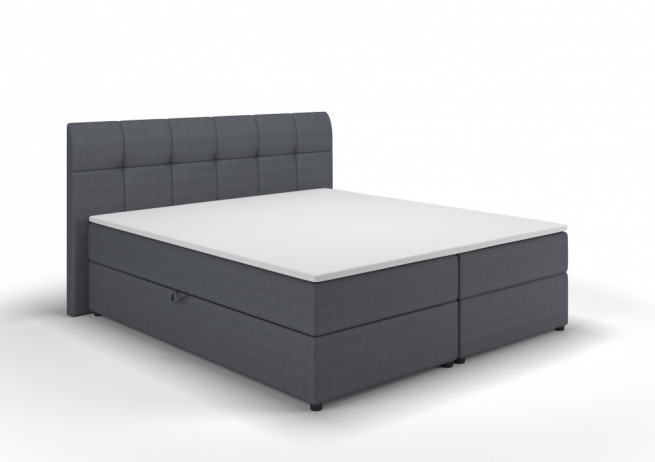 Kontinentální postel boxspring Izmir 160x200 antracitová - s úložným prostorem