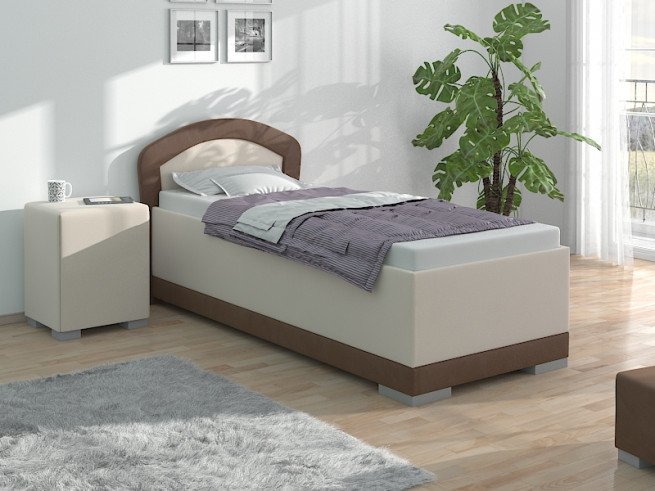 Vysoká čalouněná postel Kappa 100x220 cm - výběr barev