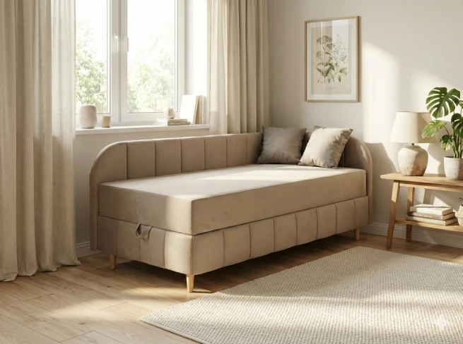 Rohová válenda s úložným prostorem Kastel 80x200 cm