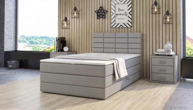 Postel boxspring Antalya 140x200 světle šedá