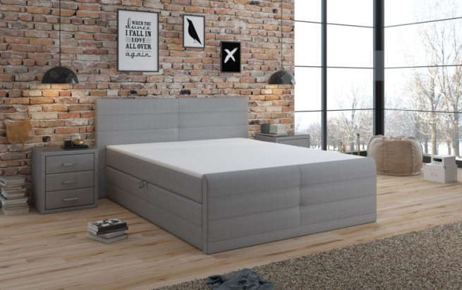 Postel boxspring Boston 180x200 světle šedá