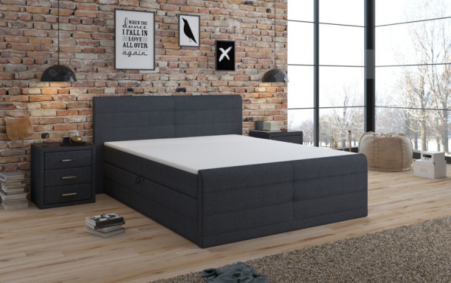 Postel boxspring Boston 160x200 tmavě šedá