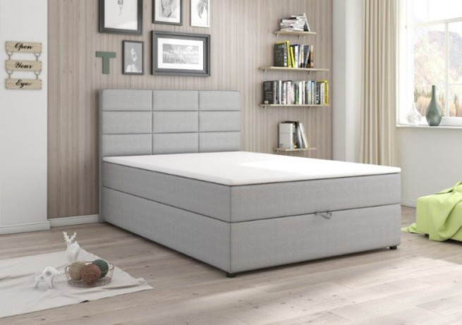 Postel boxspring Burgas 140x200 světle šedá