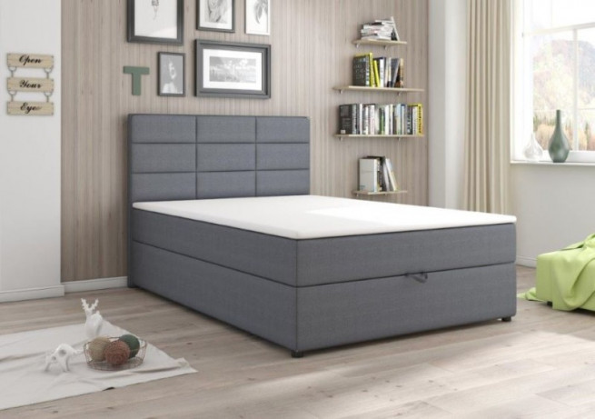 Postel boxspring Burgas 140x200 tmavě šedá