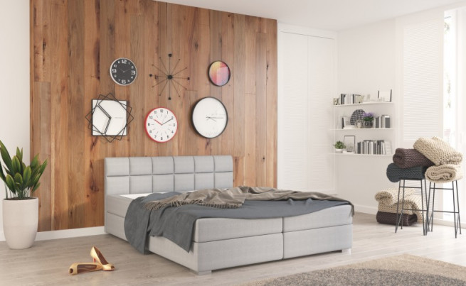 Postel boxspring Grand 180x200 šedá