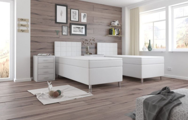 Postel boxspring Hard box 90x200 výška spaní 67 cm bílá