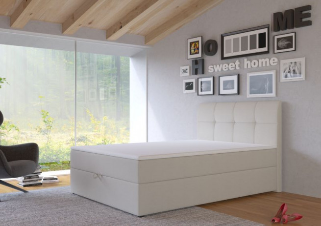 Kontinentální postel boxspring Izmir 140x200 výběr barev - s úložným prostorem