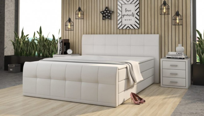 Postel boxspring Milano 180x200 bílá