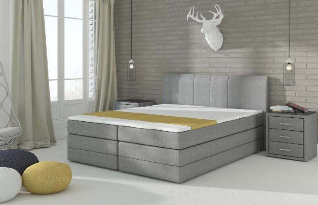 Postel boxspring 160x200 Ravena světle šedá