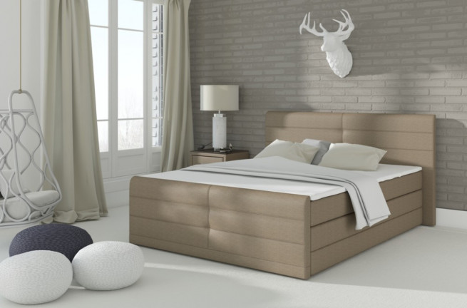 Postel boxspring Boston 180x200 béžovohnědá