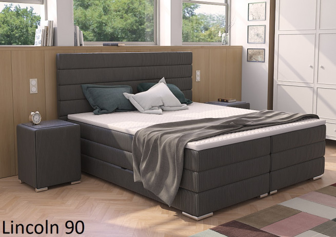 Postel boxspring Lincoln 210x200 s úložným prostorem - výběr barev