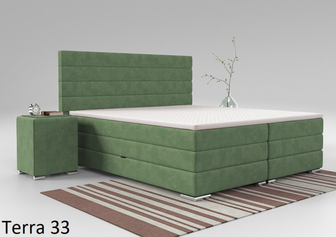 Postel boxspring Lincoln 230x200 s úložným prostorem - výběr barev