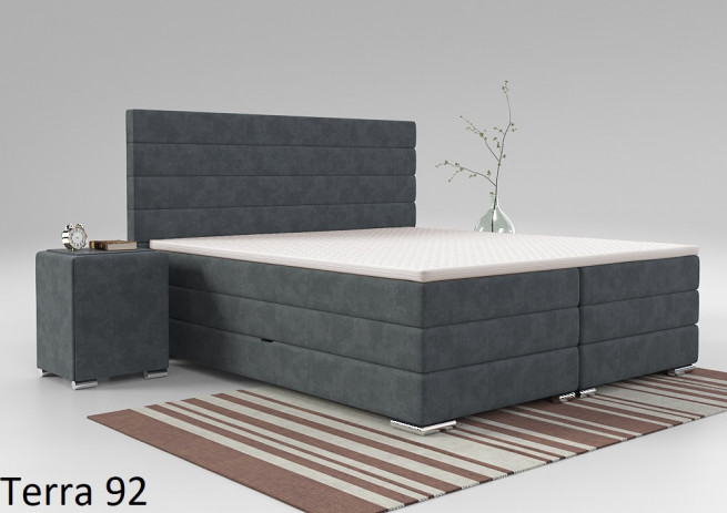 Postel boxspring Lincoln 230x220 s úložným prostorem - výběr barev