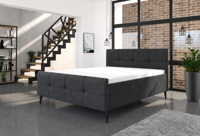 Vysoká postel Modulus K 180x200 - tmavě šedá