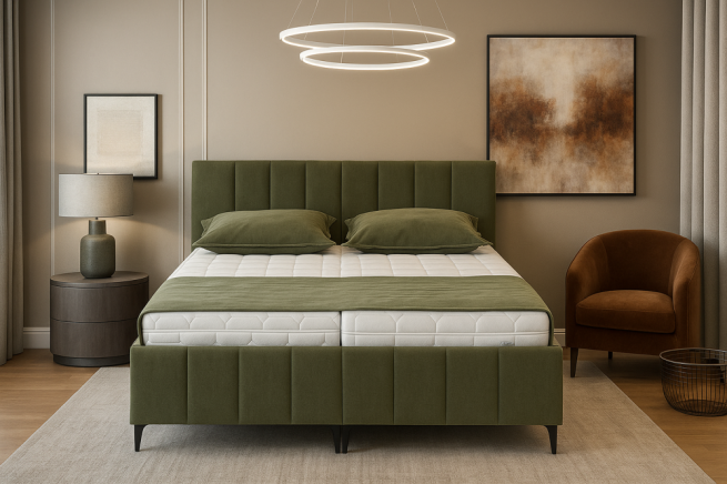 Čalouněné postele s polohovacím roštem Moly