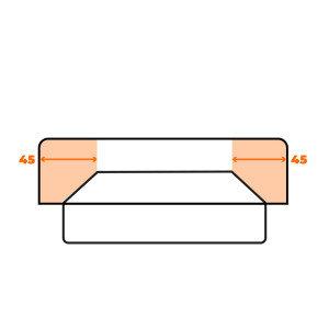 Přesah 45 cm na každou stranu +3 500 Kč