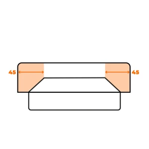 Přesah 45 cm na každou stranu +3 500 Kč