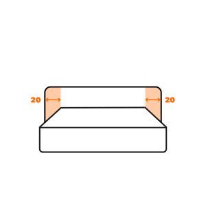 Přesah 20 cm na každou stranu +1 400 Kč