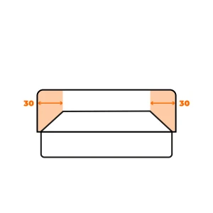 Přesah 30 cm na každou stranu +2 100 Kč