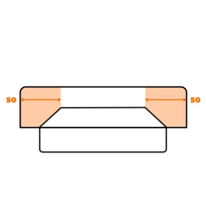 Přesah 50 cm na každou stranu +3 500 Kč