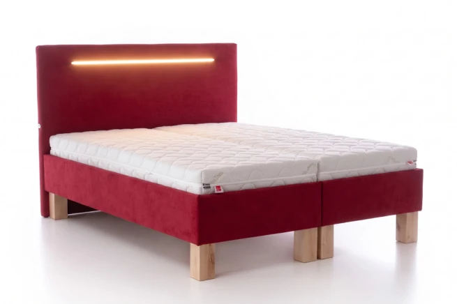 Čalouněná postel s LED osvětlením Nubuk 280x220
