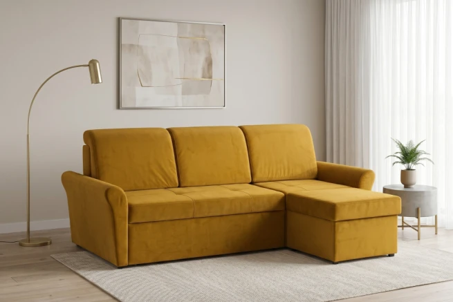 Rohová rozkládací pohovka na každodenní spaní 160x200 Lena