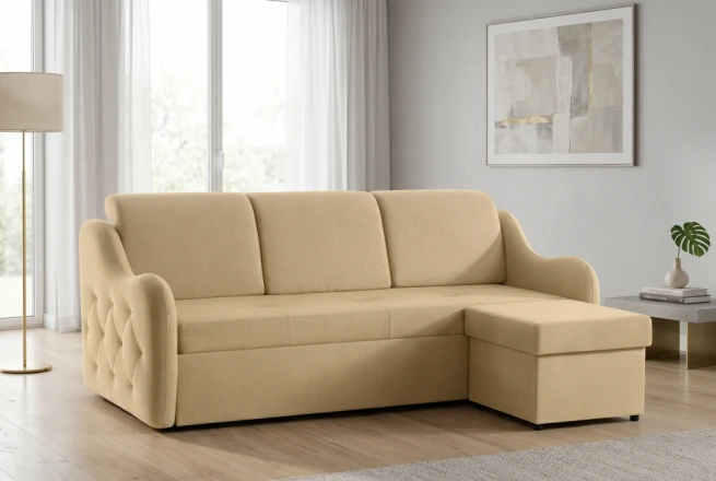 Rohová rozkládací pohovka na každodenní spaní 160x200 Prima