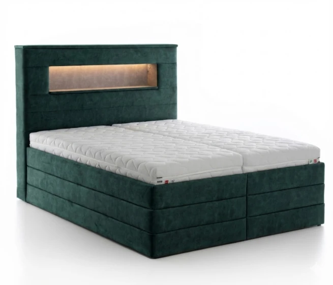 Čalouněná postel Polar s LED osvětlením 150x220 cm