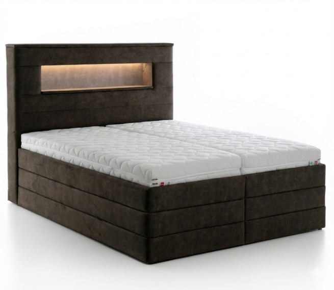 Čalouněná postel Polar s LED a trezory 150x200 cm