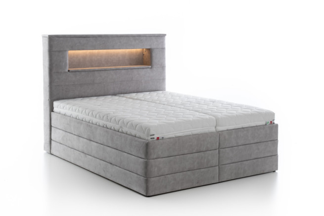 Čalouněná postel Polar s LED a trezory 140x200 cm
