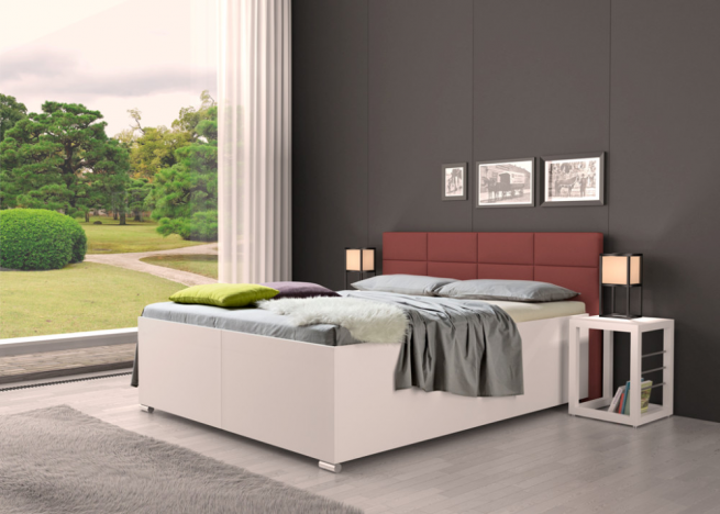Vysoká čalouněná postel Laura 190x220 cm - výběr barev