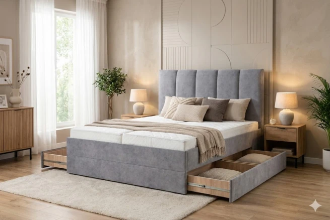 Postel se šuplíky Meteor