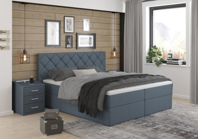 Kontinentální postel boxspring Praga 180x200 výběr barev - s úložným prostorem