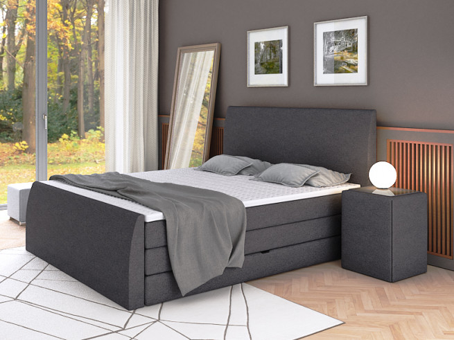 Postel boxspring Preston 210x200 s úložným prostorem - výběr barev