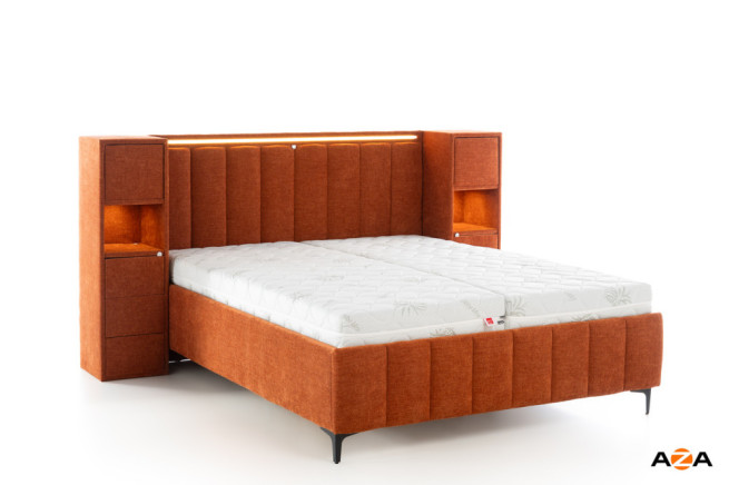 Čalouněná postel Senátor s LED a USB 140x200 cm