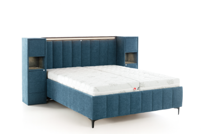 Čalouněná postel Senátor s LED a USB 140x200 cm