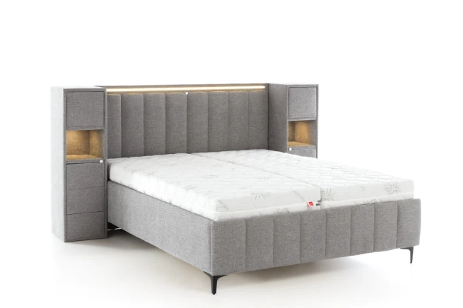 Čalouněná postel Senátor s LED a USB 160x220 cm