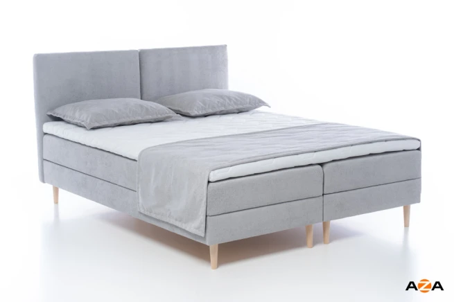 Boxspring postel Tandora 160x200 světle šedá s úložným prostorem